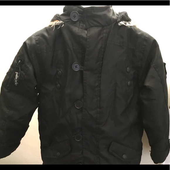 BOYS Black WINTER COAT, PELLE PELLE, Size 7 - Picture 8 of 10